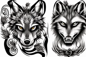 Scary wolf tattoo idea