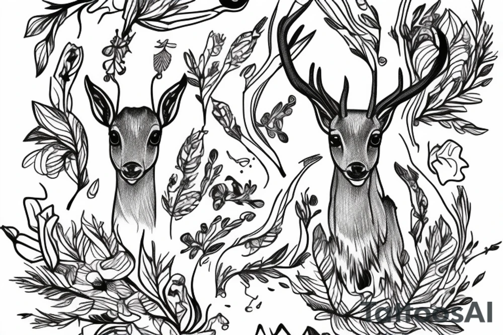 fawn outline tattoo idea