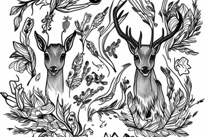 fawn outline tattoo idea