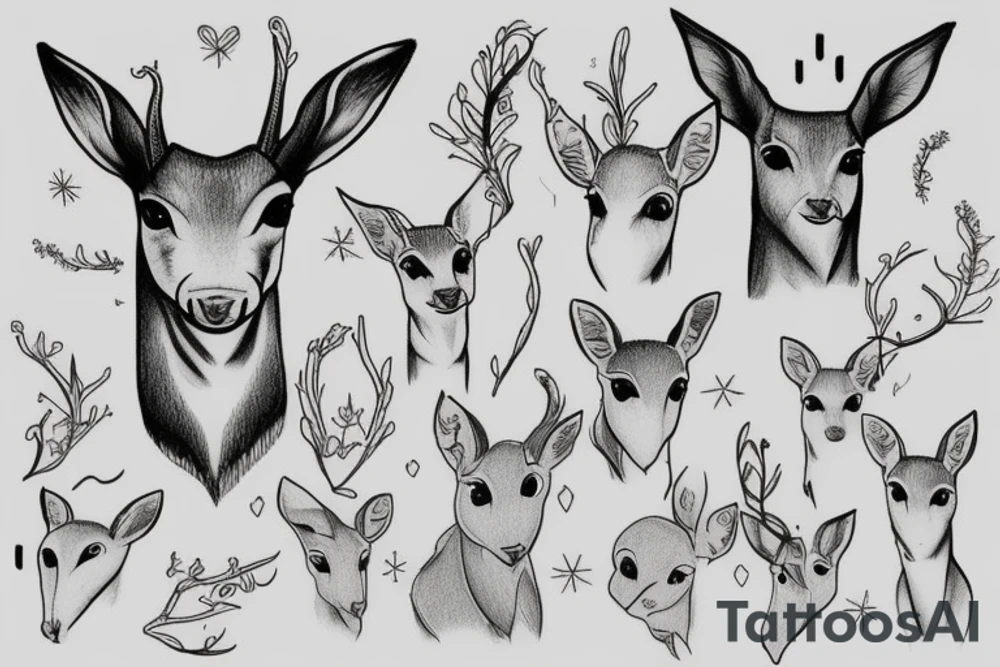 fawn outline tattoo idea