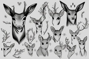 fawn outline tattoo idea