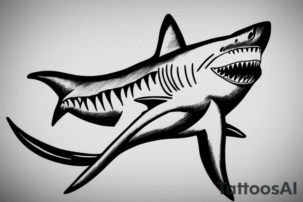 shark representing life tattoo idea