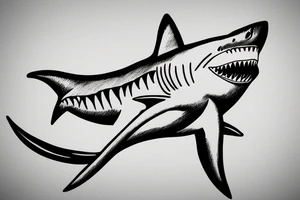 shark representing life tattoo idea