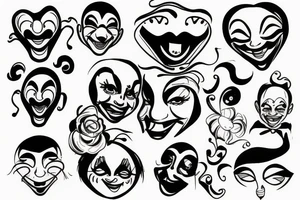 clown smirking tattoo idea