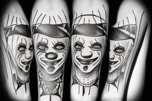 clown smirking tattoo idea
