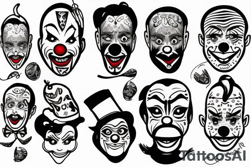 clown line tattoo idea
