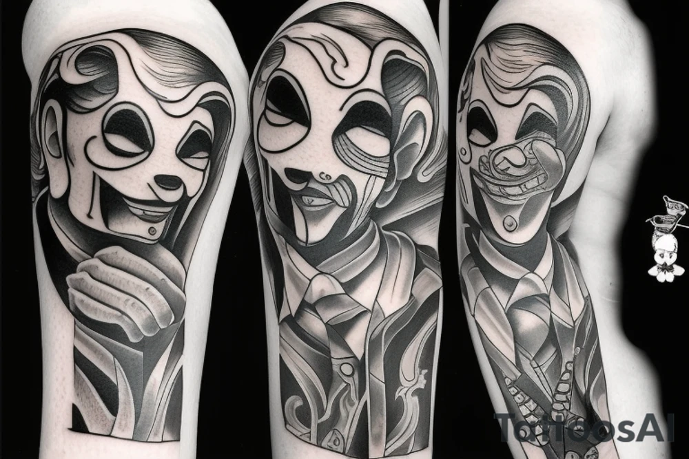 clown line tattoo idea