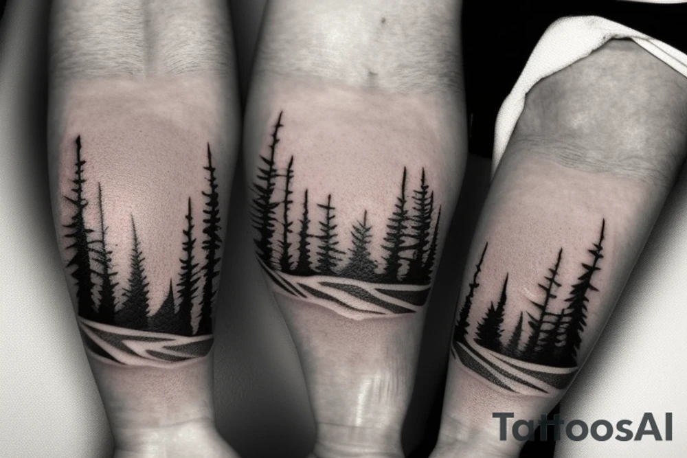 Landscape. Winter. Water. tattoo idea