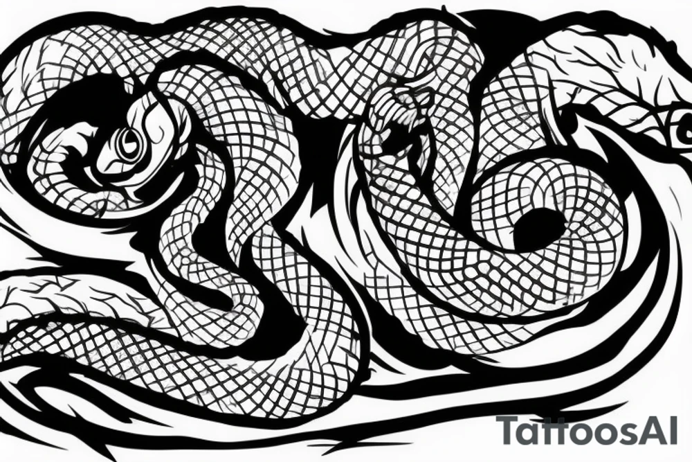 Snake and lettering tattoo idea