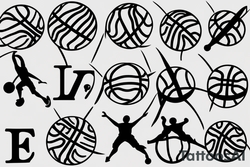 basketball, love, minimalist, tattoo idea