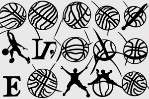 basketball, love, minimalist, tattoo idea