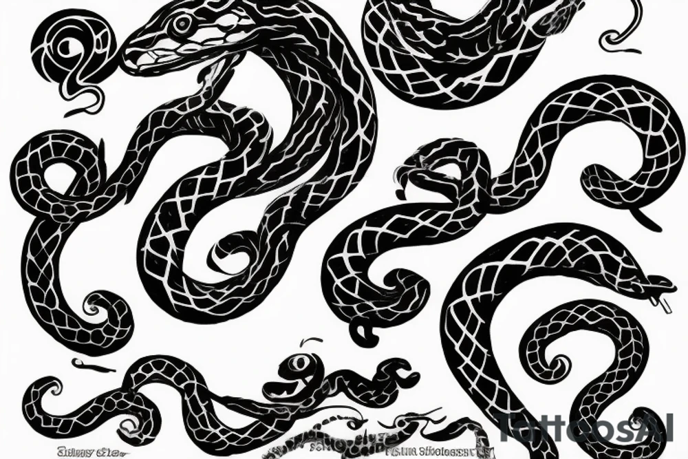 Snake and lettering tattoo idea