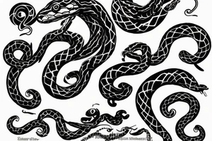 Snake and lettering tattoo idea
