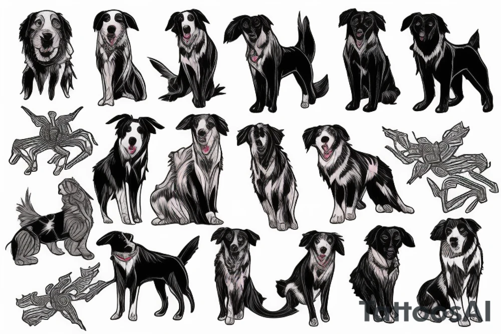 Border collie spiderman tattoo idea