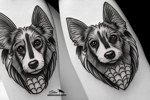 Border collie spiderman tattoo idea