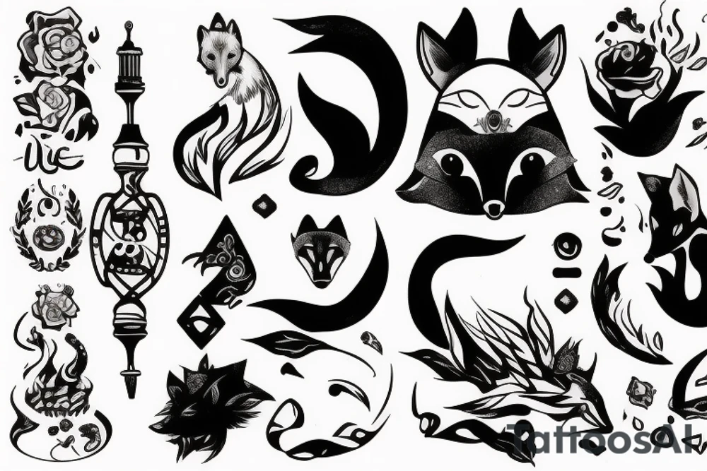 Fox smoking hookah tattoo idea