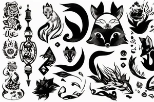 Fox smoking hookah tattoo idea