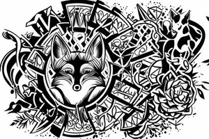 Fox smoking hookah tattoo idea