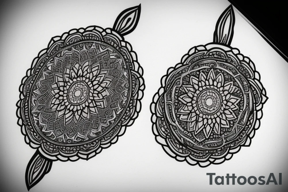Rabbit smoking mandala tattoo idea