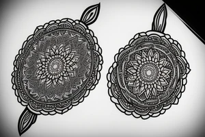 Rabbit smoking mandala tattoo idea