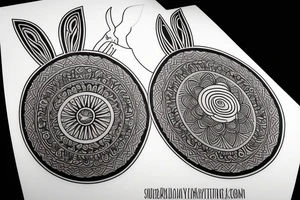 Rabbit smoking mandala tattoo idea