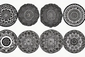 Rabbit smoking mandala tattoo idea