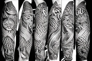 A burning Viking ship with the phrase Burn the Boats underneath it tattoo idea