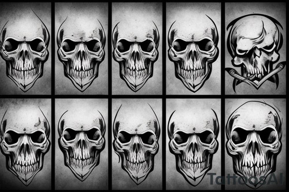 Dark Vikings with skulls tattoo idea
