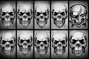 Dark Vikings with skulls tattoo idea