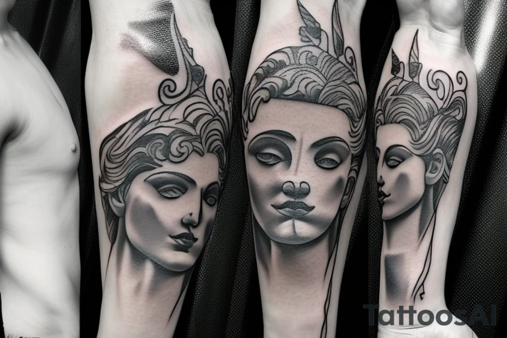Greek god in greece tattoo idea