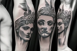 Greek god in greece tattoo idea