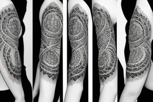 nature, sleeve, geometric tattoo idea