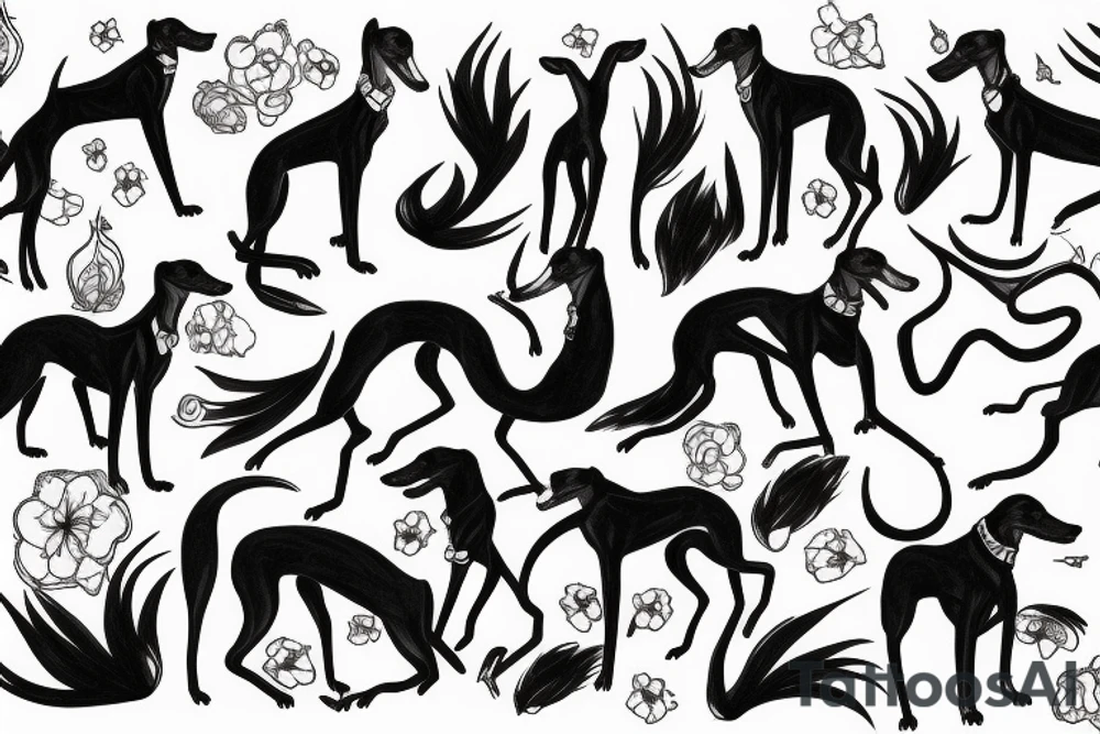 Greyhound named storm tattoo idea