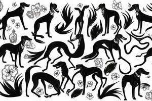 Greyhound named storm tattoo idea