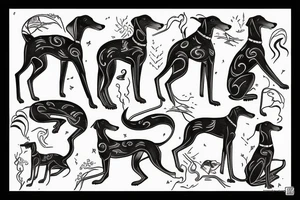 Greyhound named storm tattoo idea