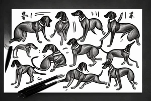 Goofy greyhound named storm tattoo idea