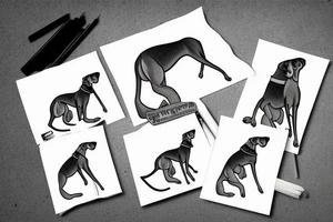 Goofy greyhound named storm tattoo idea