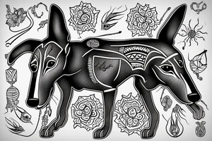 Goofy greyhound named storm tattoo idea