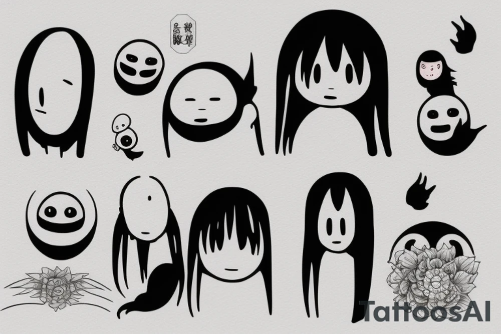 no face from spirited away tattoo idea