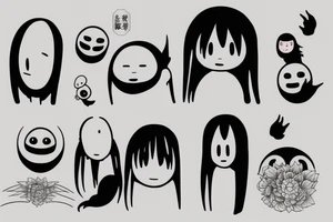 no face from spirited away tattoo idea