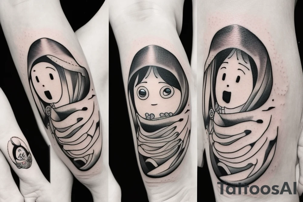 no face from spirited away tattoo idea