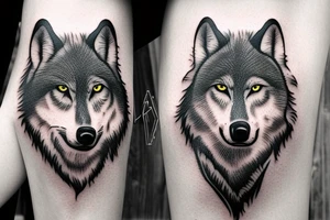 A lone grey wolf that is starving tattoo idea