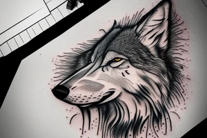 A lone grey wolf that is starving tattoo idea