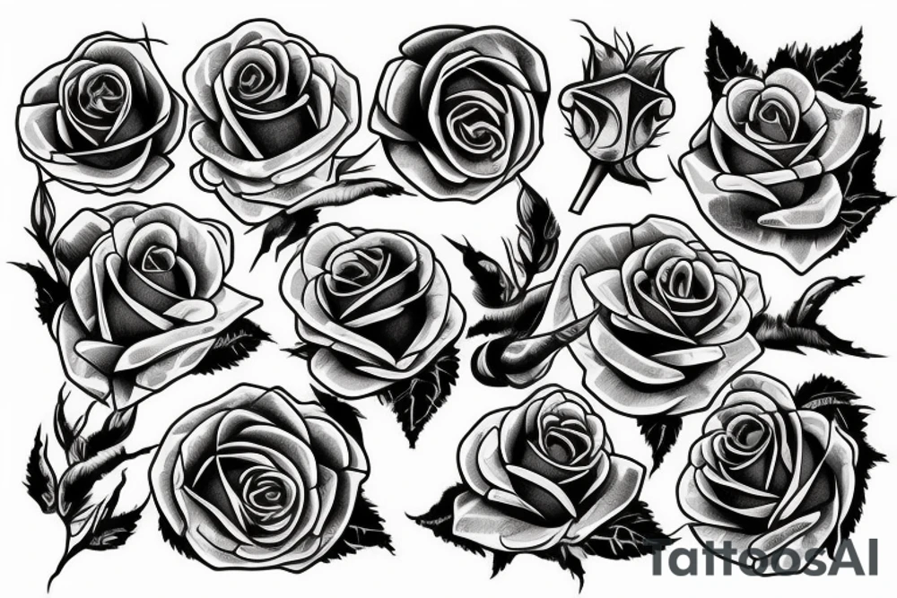 gambling theme with roses tattoo idea