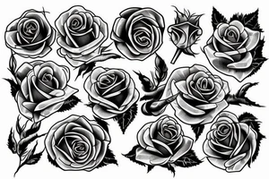 gambling theme with roses tattoo idea