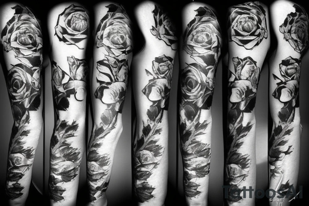 gambling theme with roses tattoo idea