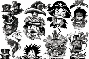 Luffy vs 3 admirals tattoo idea