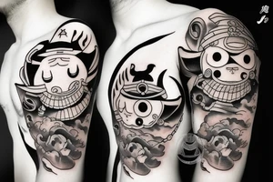 Luffy vs 3 admirals tattoo idea