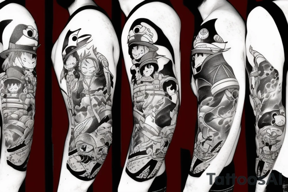 Luffy vs 3 admirals tattoo idea