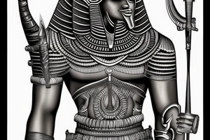 Egyptian Anubis warrior, mechanical body tattoo idea